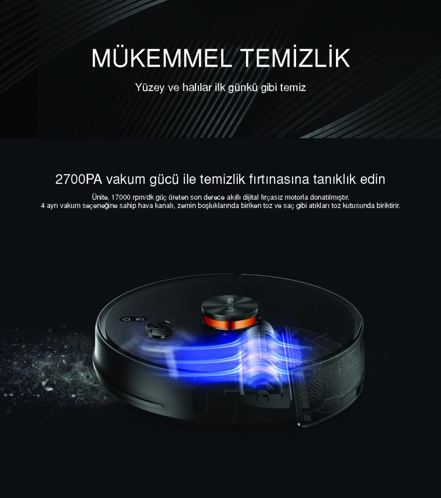 Lydsto R1 Toz Toplama Üniteli Akıllı Robot Süpürge Beyaz - Lydsto
